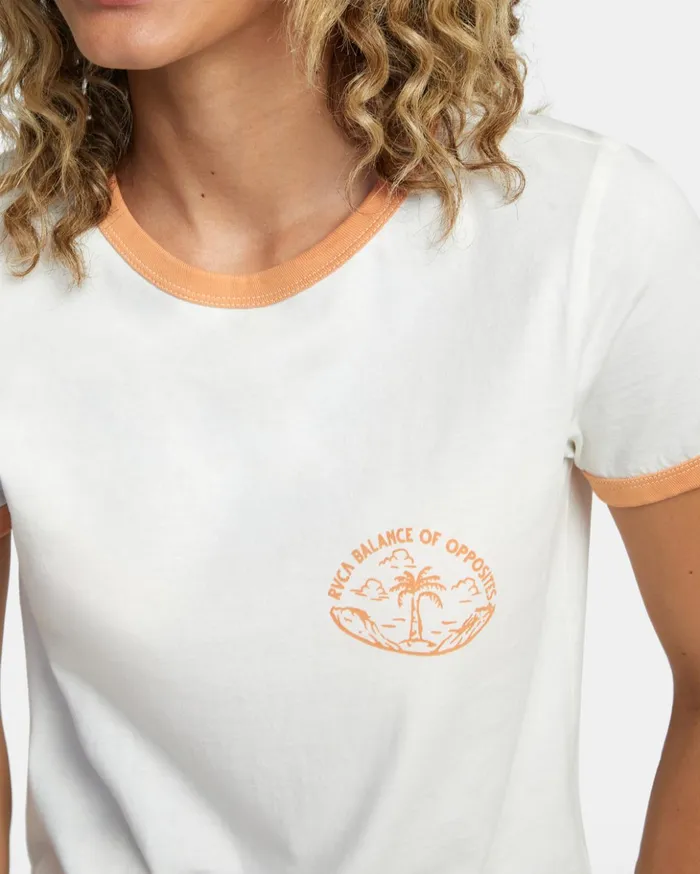 RVCA Tees Tanks Rose Machado Encinitas Tee Vintage White 8211 Women