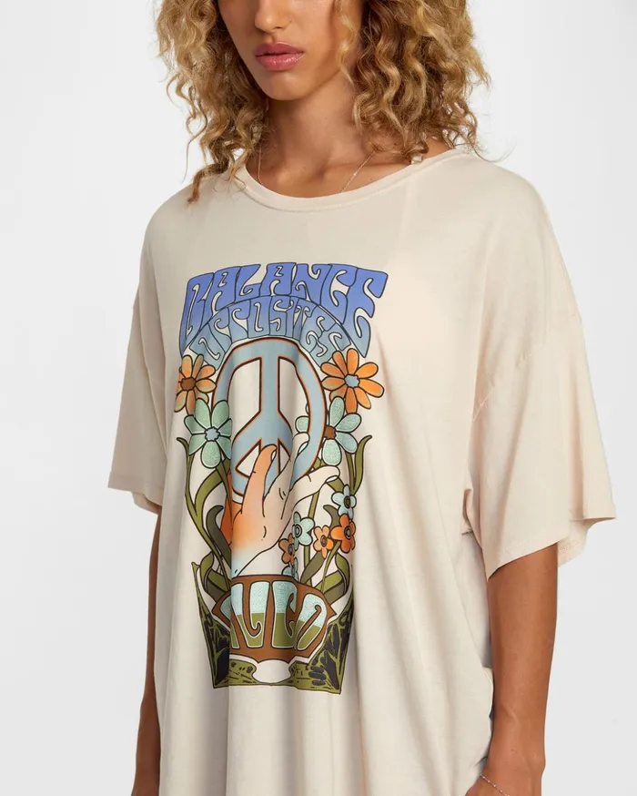 RVCA Tees Tanks Uprising Tee Chalk 8211 Women
