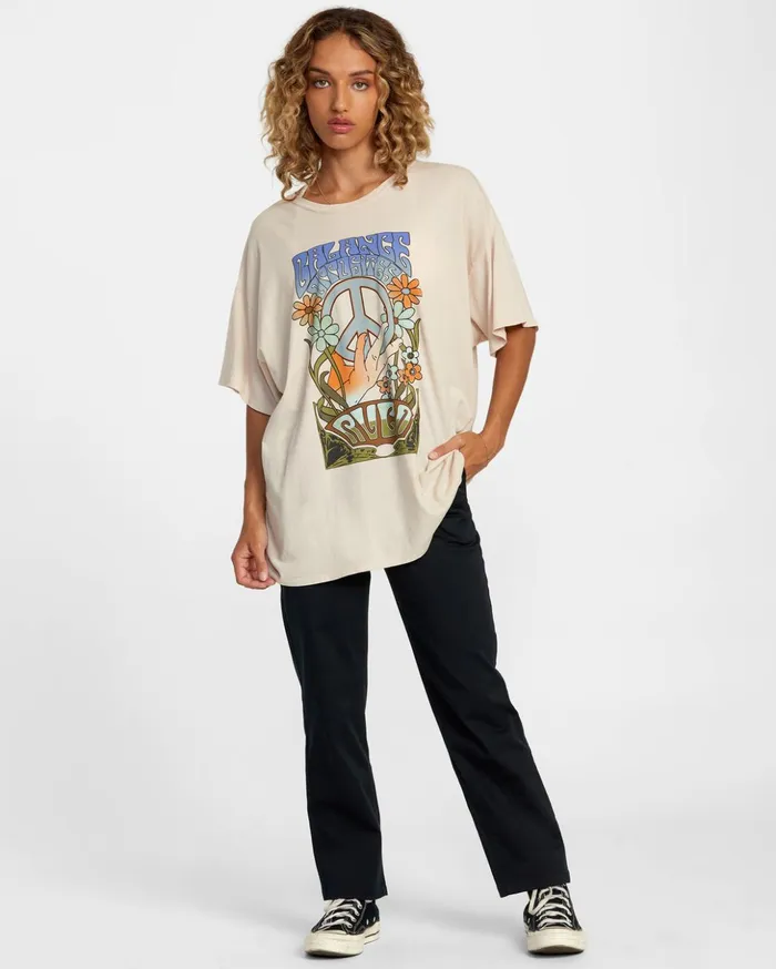 RVCA Tees Tanks Uprising Tee Chalk 8211 Women