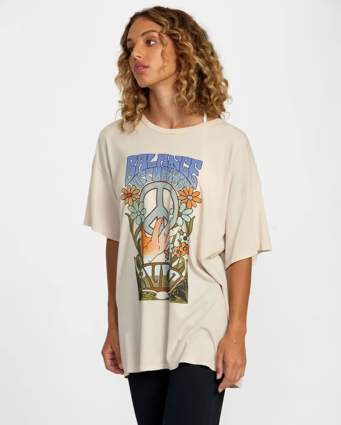 RVCA Tees Tanks Uprising Tee Chalk 8211 Women