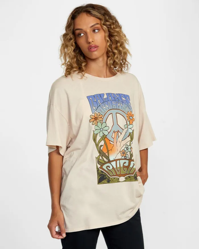 RVCA Tees Tanks Uprising Tee Chalk 8211 Women