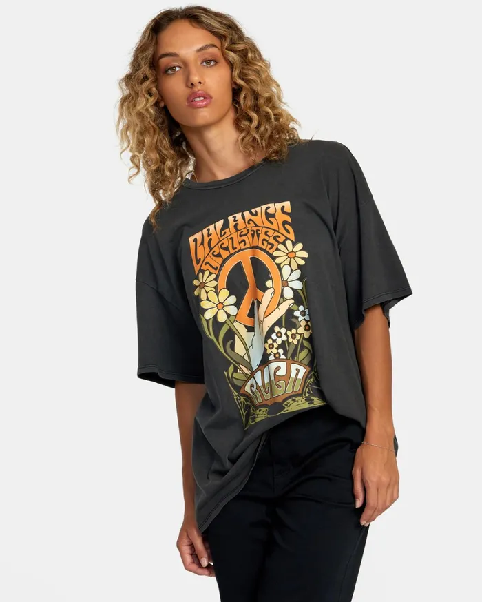 RVCA Tees Tanks Uprising Tee Rvca Black 8211 Women