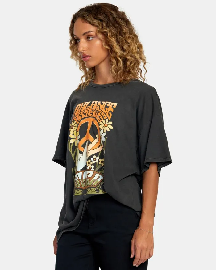 RVCA Tees Tanks Uprising Tee Rvca Black 8211 Women