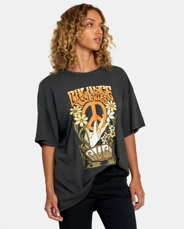 RVCA Tees Tanks Uprising Tee Rvca Black 8211 Women
