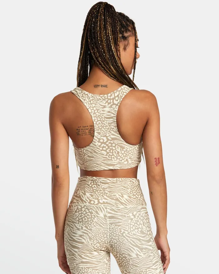 RVCA Tops VA Essential Mid Support Sports Bra Zeetah 8211 Women