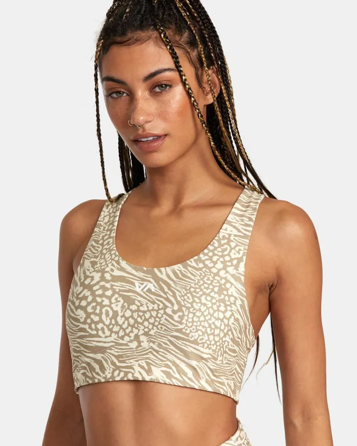 RVCA Tops VA Essential Mid Support Sports Bra Zeetah 8211 Women