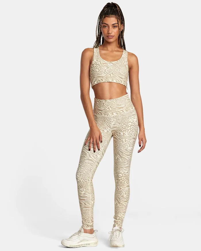 RVCA Tops VA Essential Mid Support Sports Bra Zeetah 8211 Women