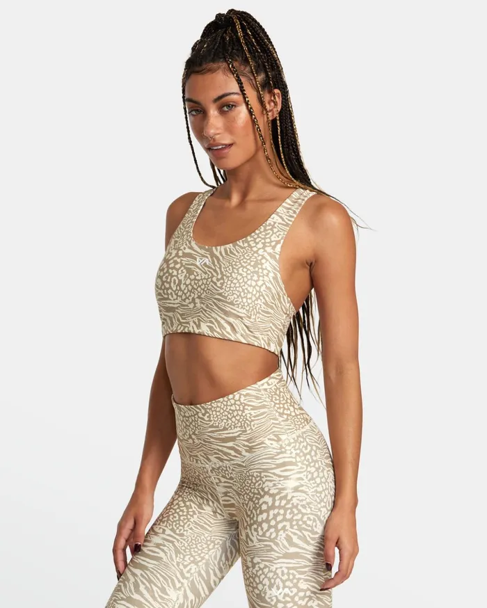 RVCA Tops VA Essential Mid Support Sports Bra Zeetah 8211 Women