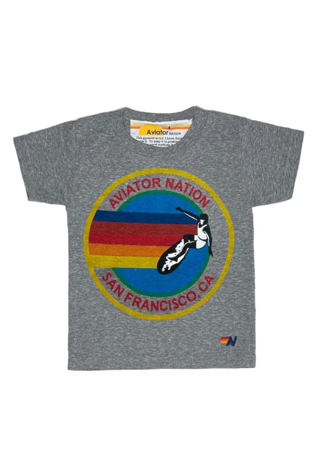 San Francisco Tee 8211 Heather Grey Kids Aviator Nation Tees
