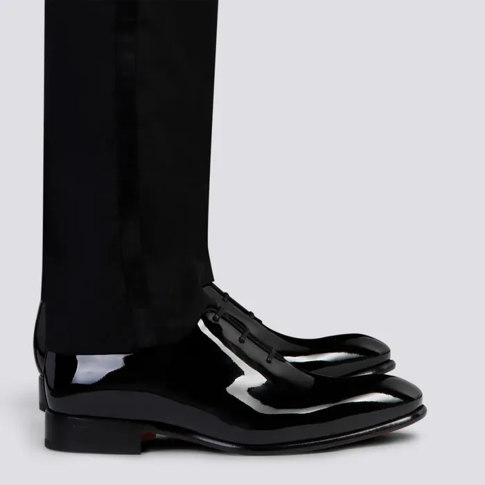 Santoni Black Patent Leather Oxford Shoe Men LaceUps