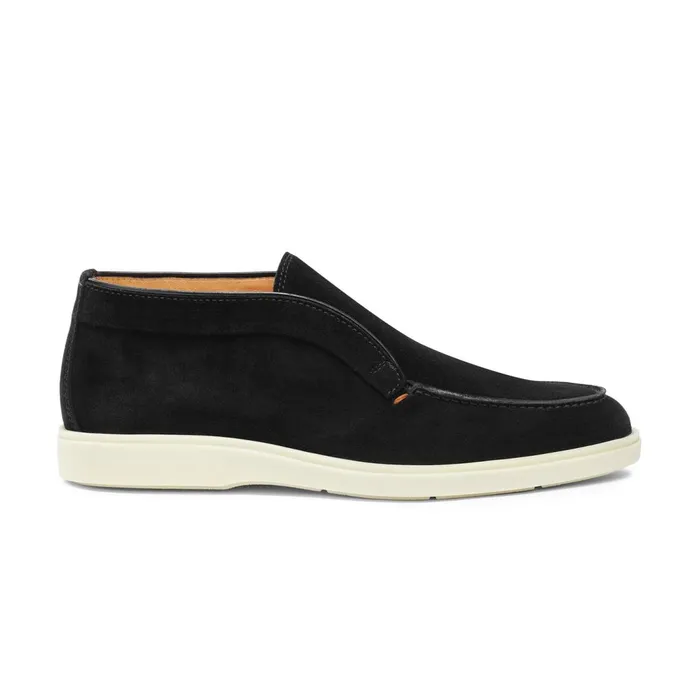 Santoni Black Suede Desert Boot Men Boots