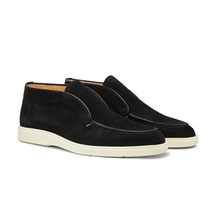 Santoni Black Suede Desert Boot Men Boots