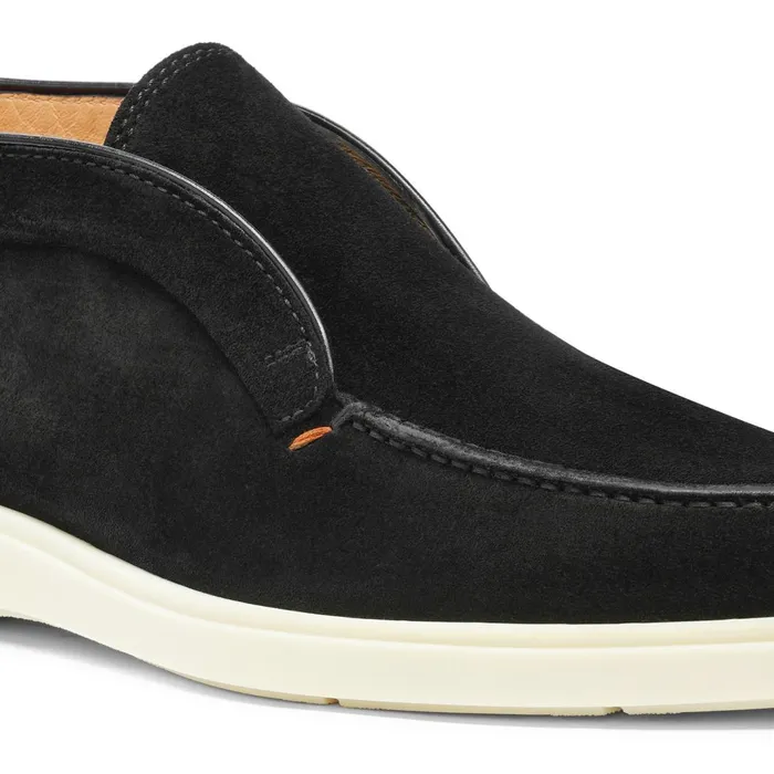 Santoni Black Suede Desert Boot Men Boots