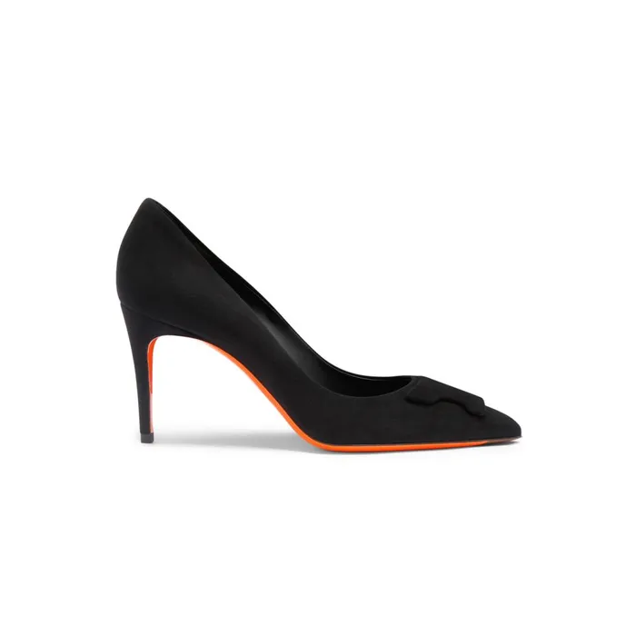 Santoni Black Suede HighHeel Sibille Pump Women Pumps and Heels