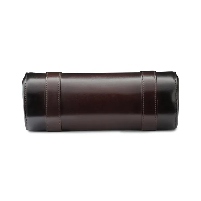 Santoni Brown Leather Big Watch Case Men Small Leather Goods