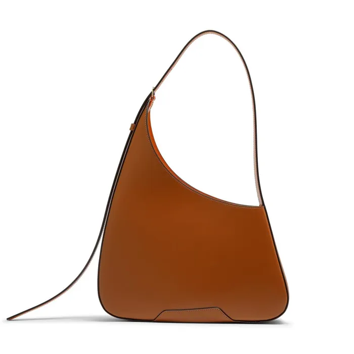 Santoni Brown Leather The Pluto Hobo Shoulder Bag Women Bags