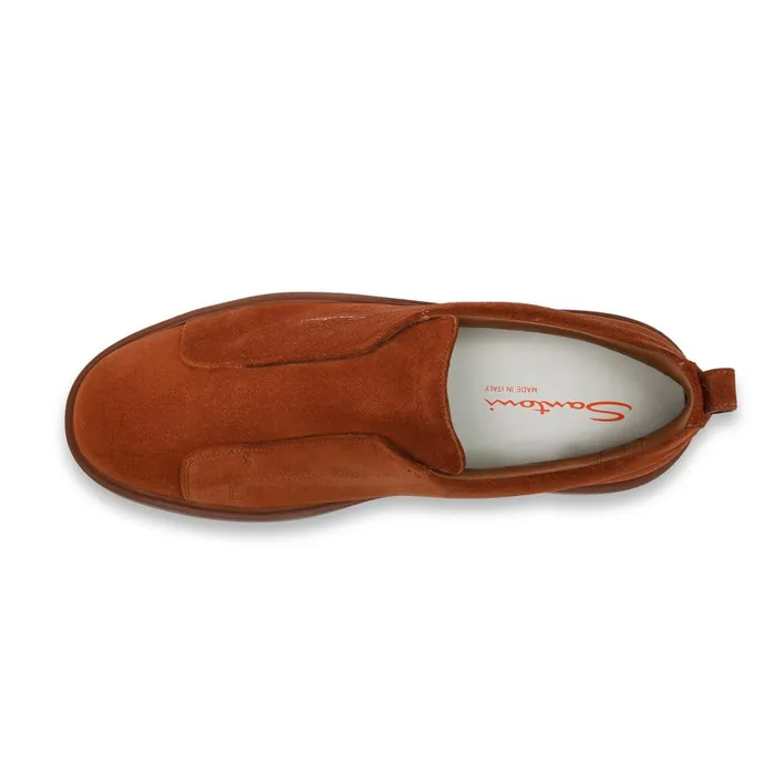Santoni Brown Suede SlipOn Sneaker Men Sneakers