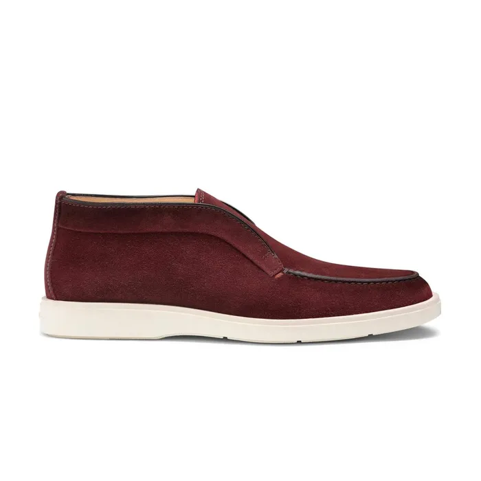 Santoni Burgundy Suede Desert Boot Men Boots
