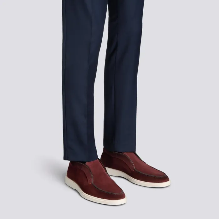 Santoni Burgundy Suede Desert Boot Men Boots