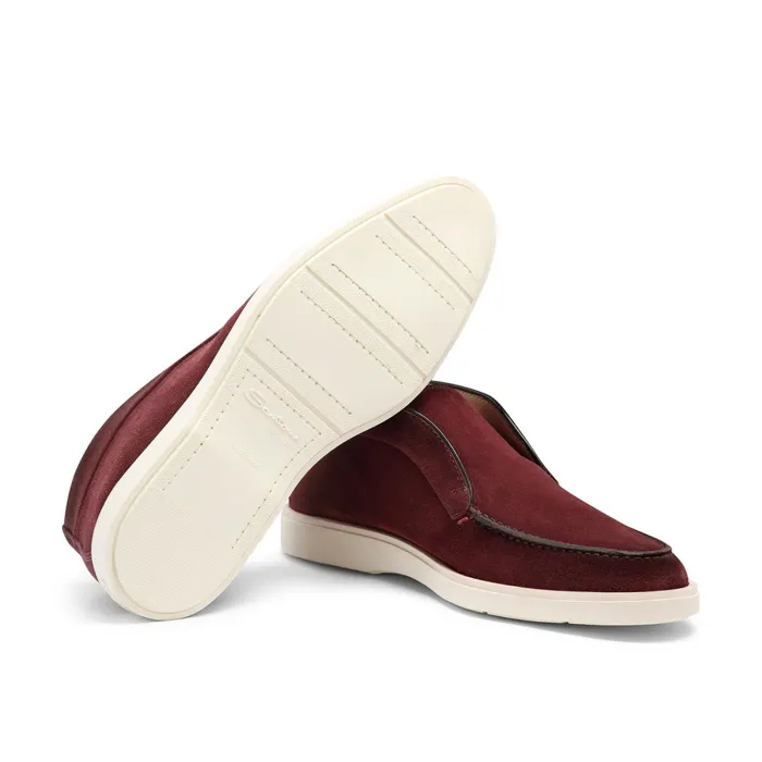 Santoni Burgundy Suede Desert Boot Men Boots