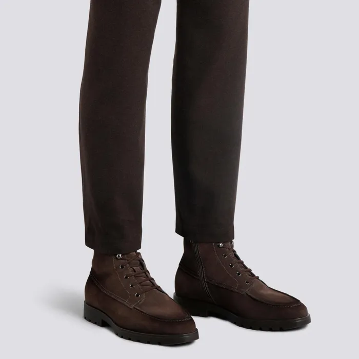 Santoni Dark Brown Suede Ankle Boot Men Boots
