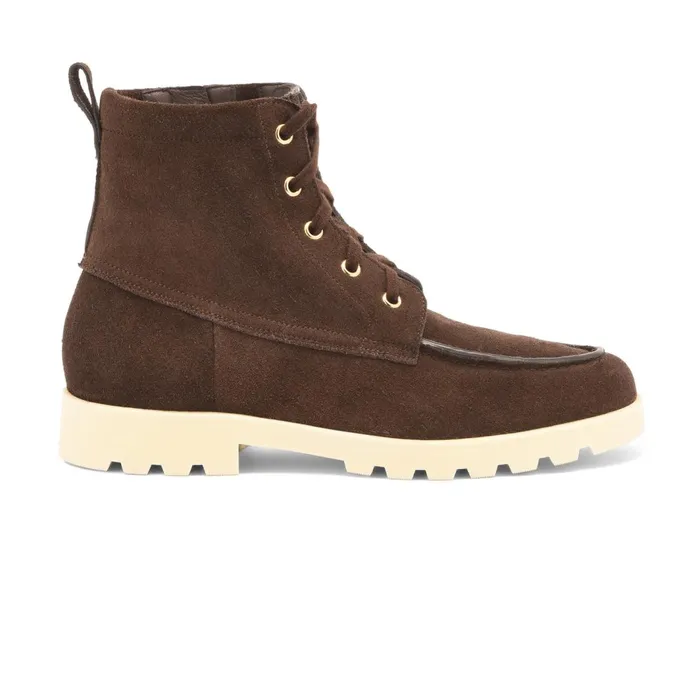 Santoni Dark Brown Suede Ankle Boot Women Boots and Ankle Boots