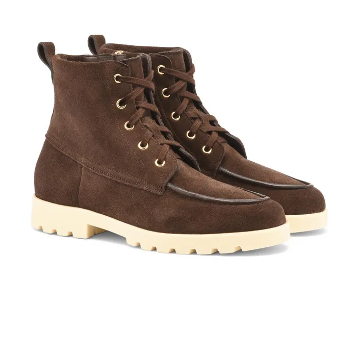 Santoni Dark Brown Suede Ankle Boot Women Boots and Ankle Boots