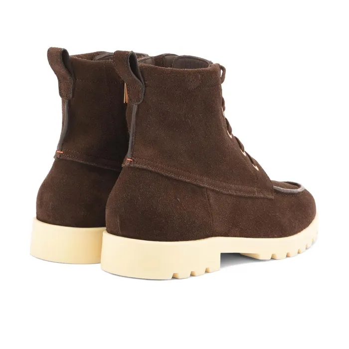 Santoni Dark Brown Suede Ankle Boot Women Boots and Ankle Boots