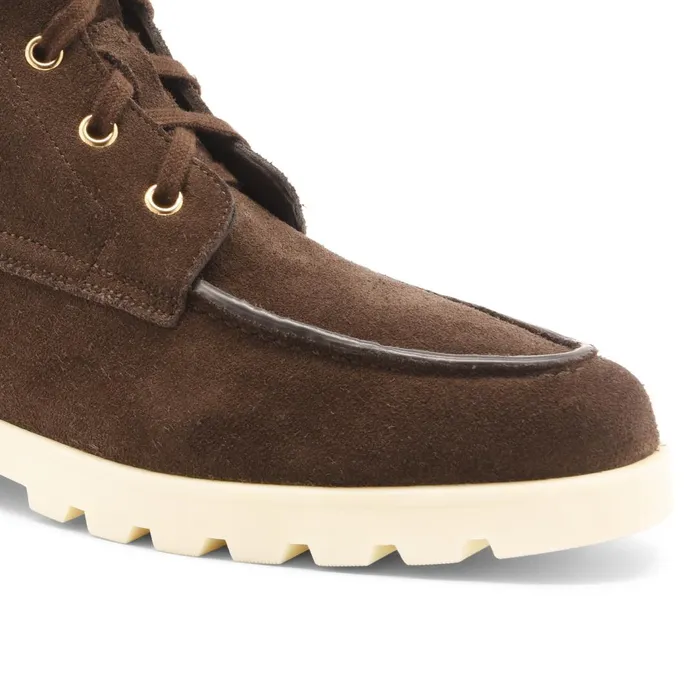 Santoni Dark Brown Suede Ankle Boot Women Boots and Ankle Boots