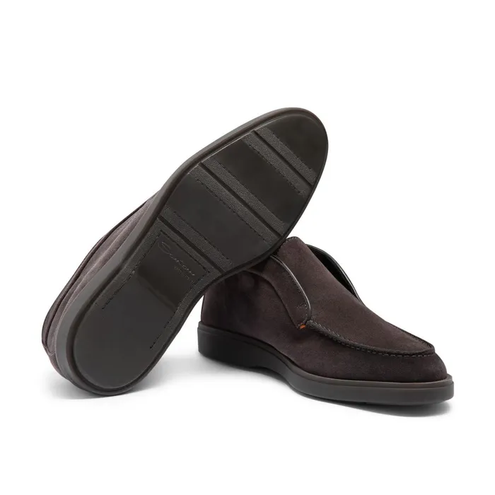 Santoni Grey Suede Desert Boot With Fur Men Boots
