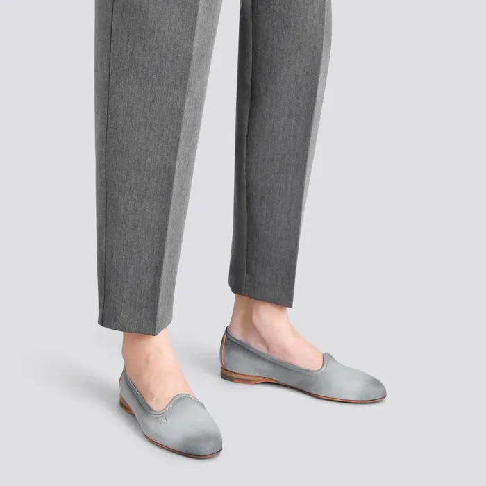 Santoni Light Blue Suede Loafer Women Loafers