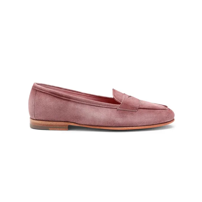 Santoni Pink Suede Carla Loafer Women Loafers