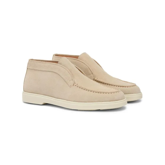 Santoni Pink Suede Desert Boot Women Flats Shoes