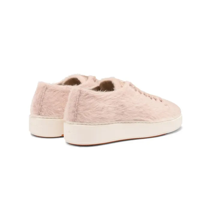 Santoni Pink Wool Sneaker Women Sneakers