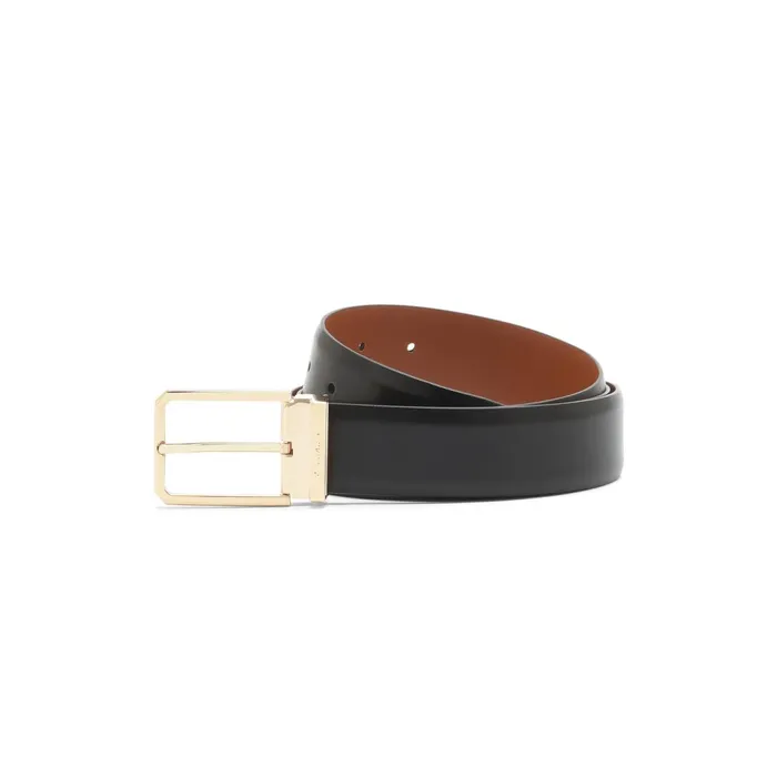 Santoni Polished Brown Leather Adjustable Belt Men Belts