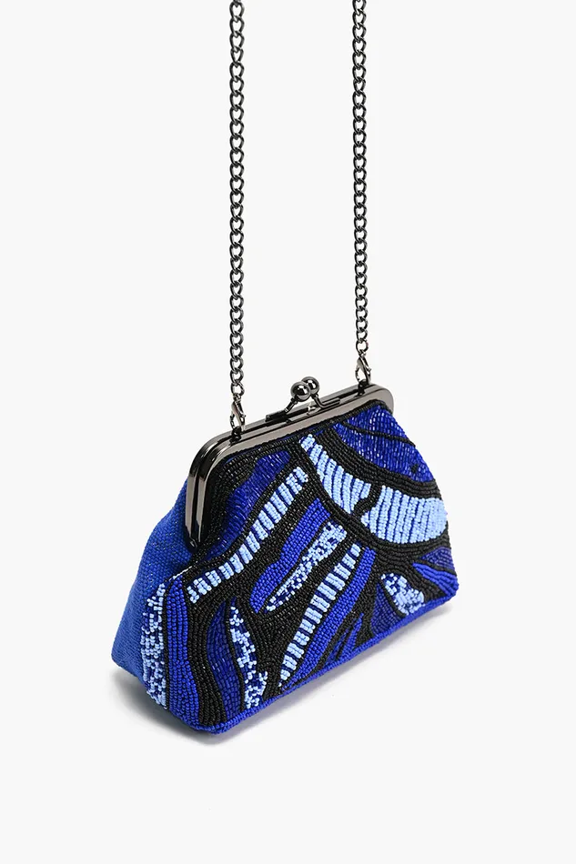 Sapphire Swirl Blue Frame Clutch Totes America and Beyond Women