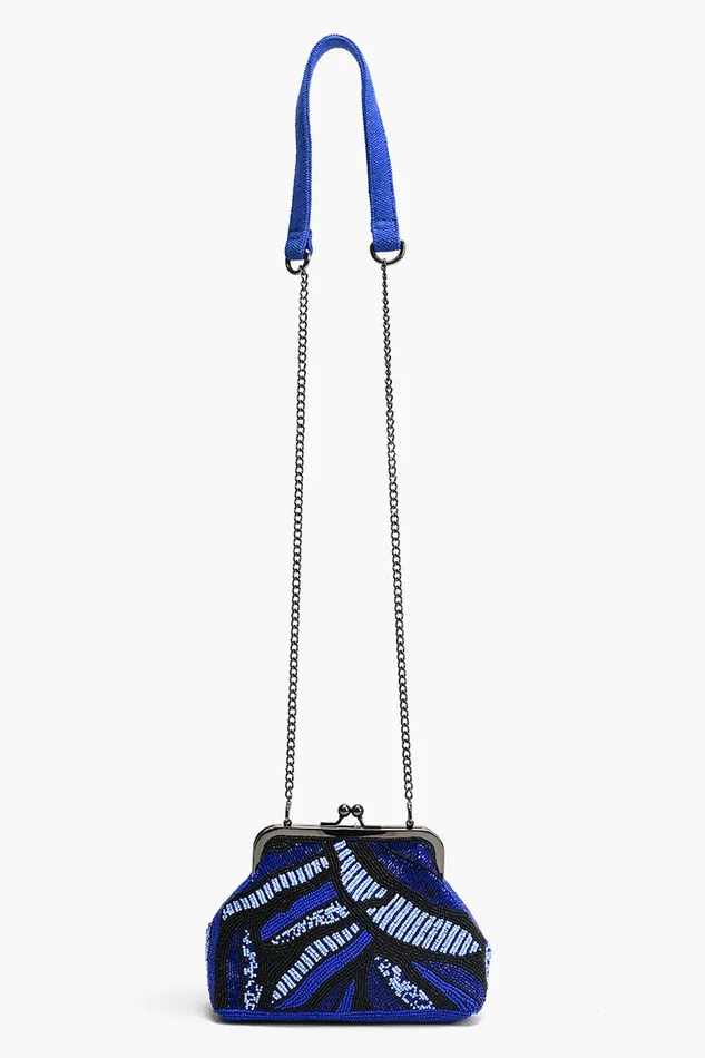 Sapphire Swirl Blue Frame Clutch Totes America and Beyond Women