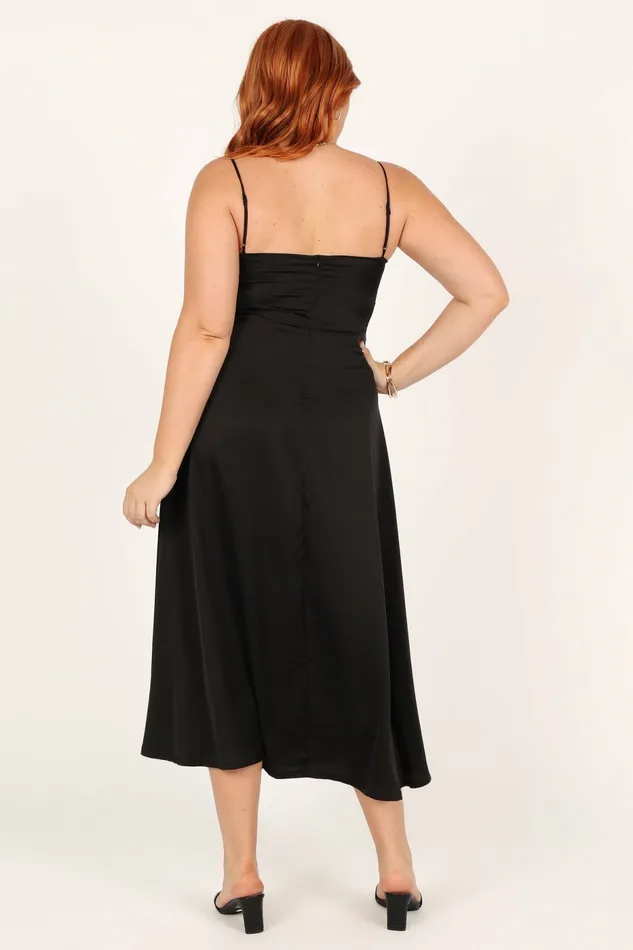 Satin Dresses Women Ariel Dress Black Petal and Pup