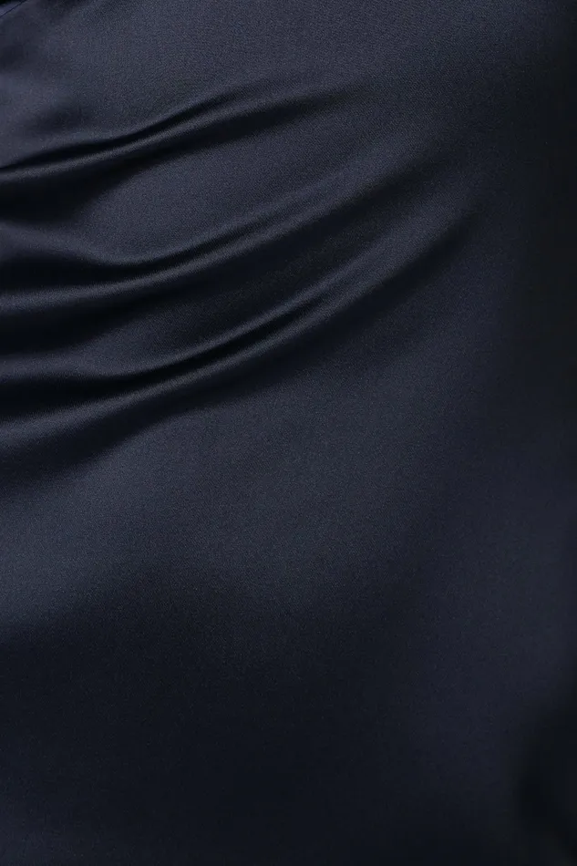 Satin Dresses Xavier Bow Shoulder Maxi Dress Navy 8211 Petal and Pup Women