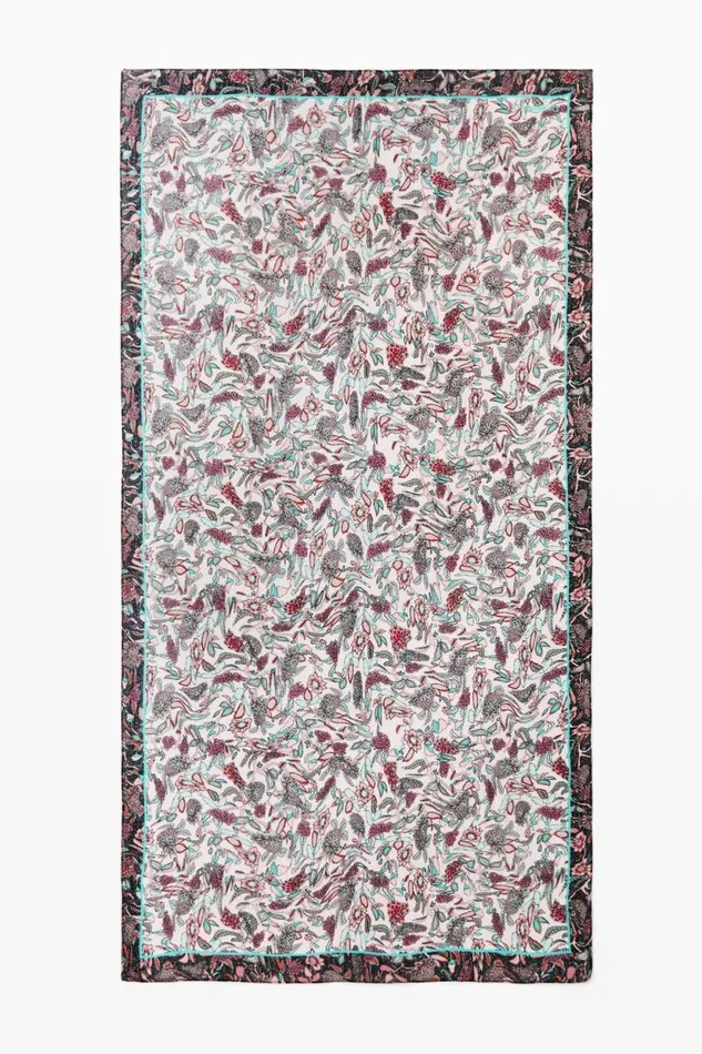 Scarves And Scarf Women Desigual Rectangular Floral Scarf White