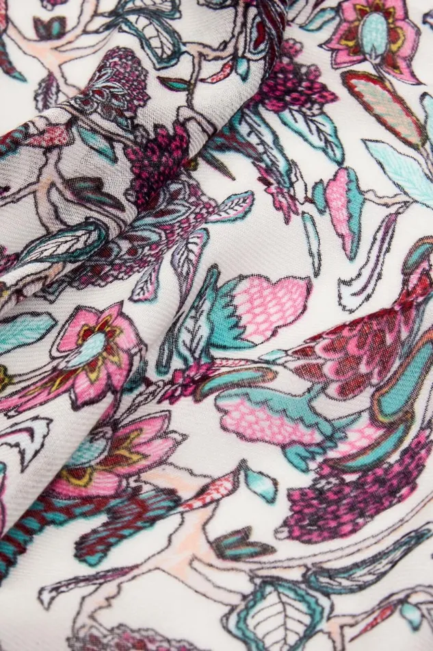 Scarves And Scarf Women Desigual Rectangular Floral Scarf White