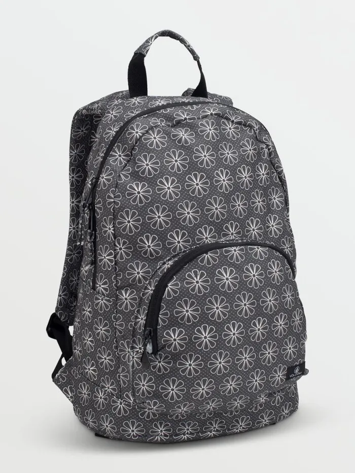 Schoolyard Canvas Backpack 8211 BlackWhite Womens Volcom Bags and Backpacks