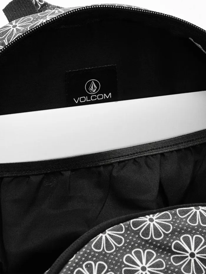Schoolyard Canvas Backpack 8211 BlackWhite Womens Volcom Bags and Backpacks