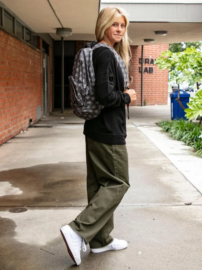 Schoolyard Canvas Backpack 8211 BlackWhite Womens Volcom Bags and Backpacks