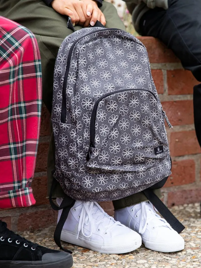 Schoolyard Canvas Backpack 8211 BlackWhite Womens Volcom Bags and Backpacks