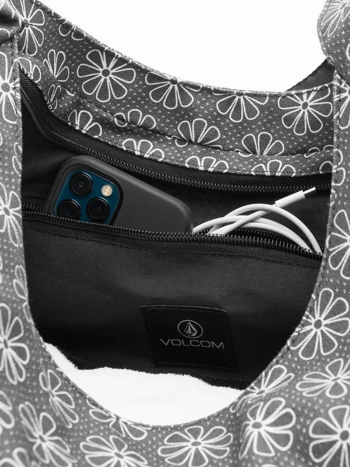 Schoolyard Canvas Hobo Tote 8211 BlackWhite Kids Volcom Accessories