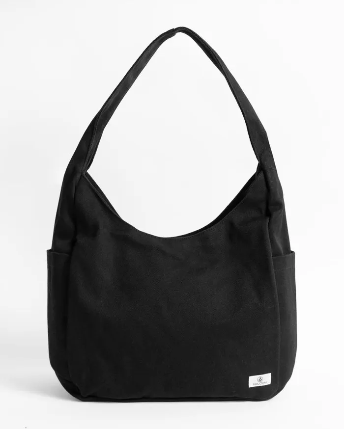 Schoolyard Canvas Hobo Tote 8211 New Black Womens Volcom Bags and Backpacks