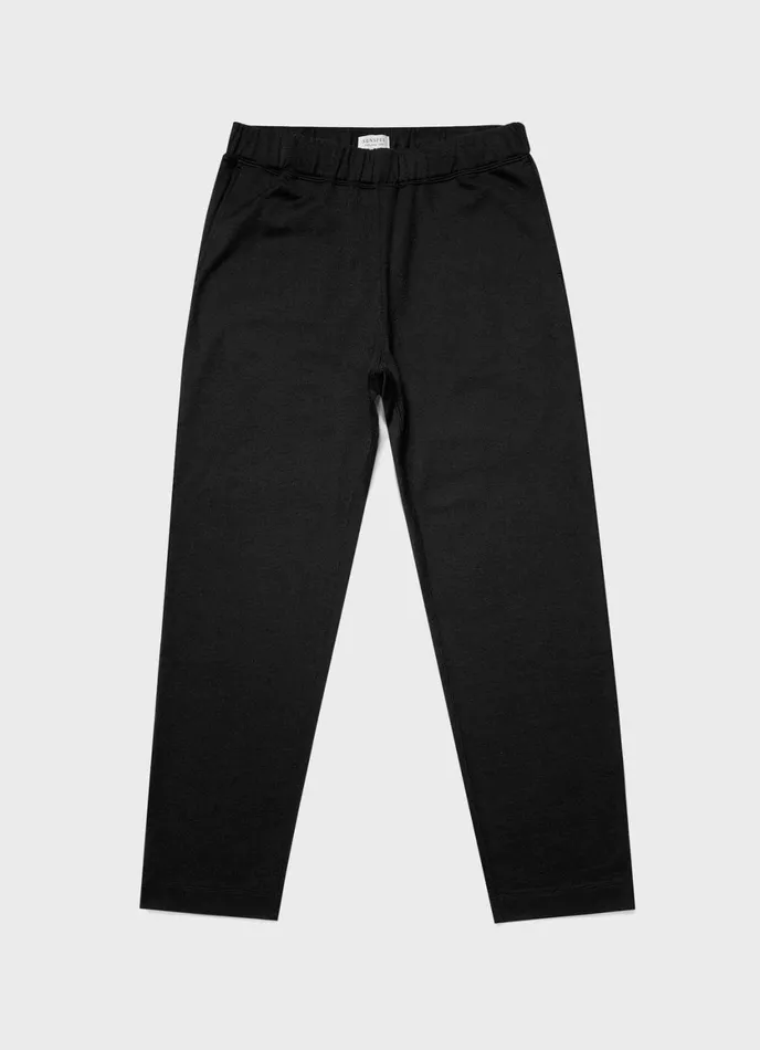 Sea Island Cotton Sweatpants Black Men SUNSPEL Sweatshirts and Sweatpants