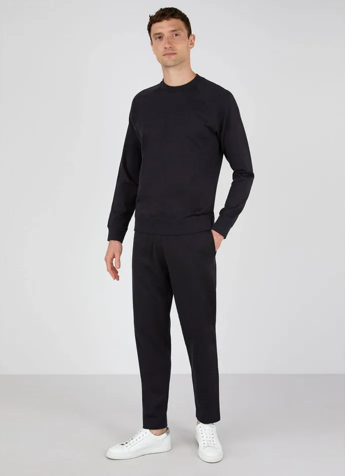 Sea Island Cotton Sweatpants Black Men SUNSPEL Sweatshirts and Sweatpants