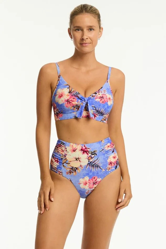 Sea Level Bottoms Blue Hawaii High Waist Gathered Side Pant Blue Hawaii 8211 Women
